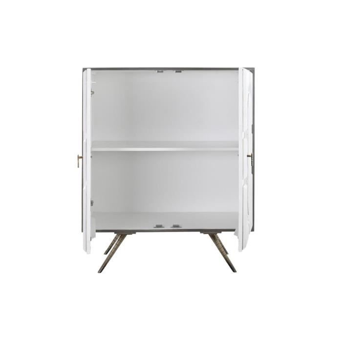 Buffet - Rombo - Mango Wood - Golden Grey - 93x41x114 Cm - Elegant and Modern