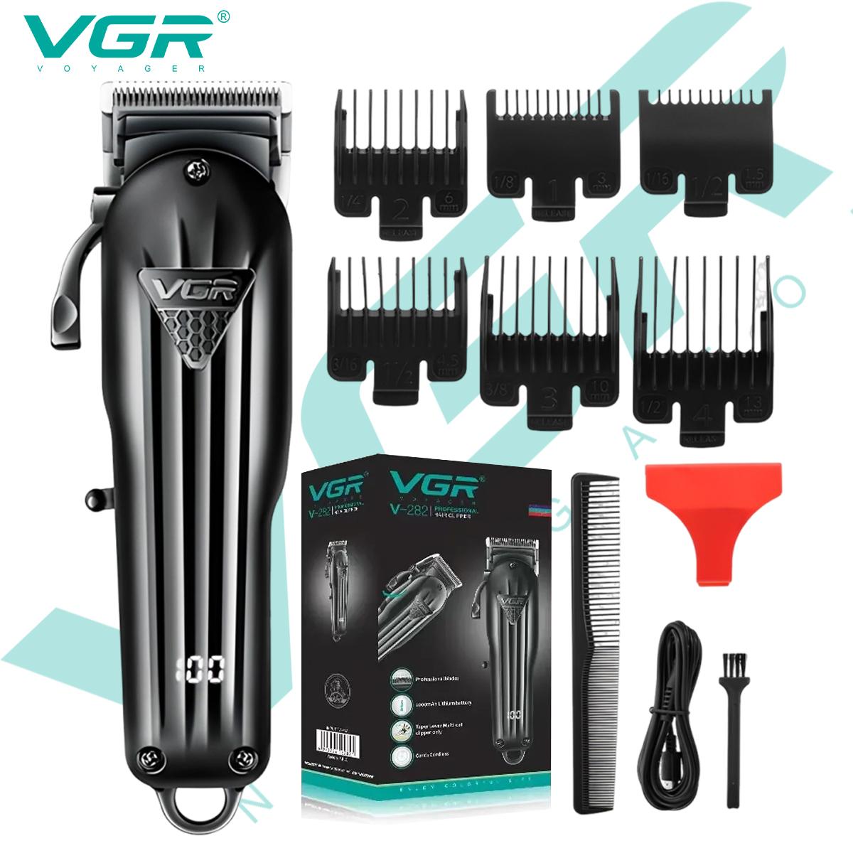 

VGR Hair Clipper Professional Hair Cutting Machine Hair Trimmer Adjustable Cordless Rechargeable V-282 Waterproof and Long-lasting Home Hair Trimming чёрный