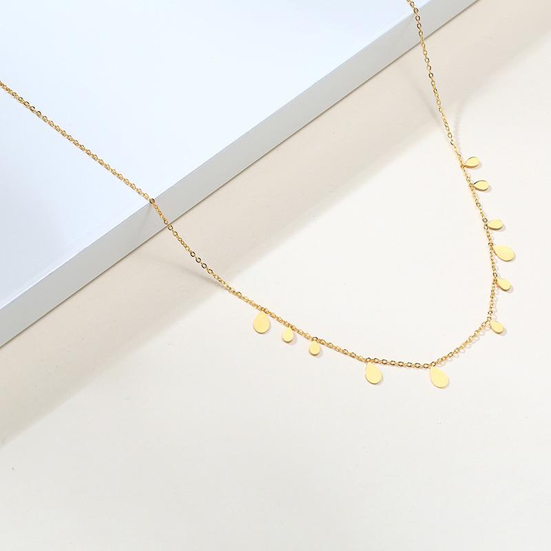Boho Stainless Steel Chain Necklaces for Women ,Geometric Multi Pendants Gold Plated Multilayer Jewelry