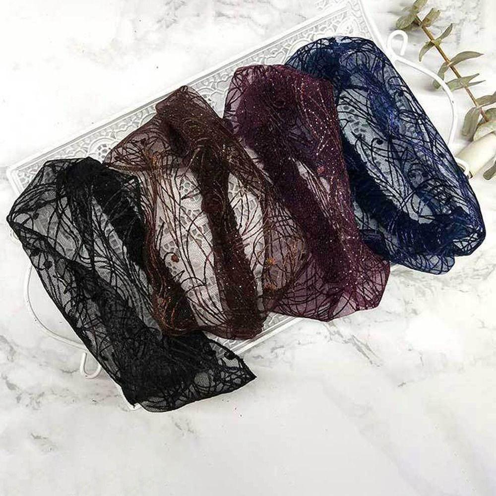 Transparent New Headdress Women Head Wrap Mesh Headband Korean Hair Hoop Lace Flower Hairbands