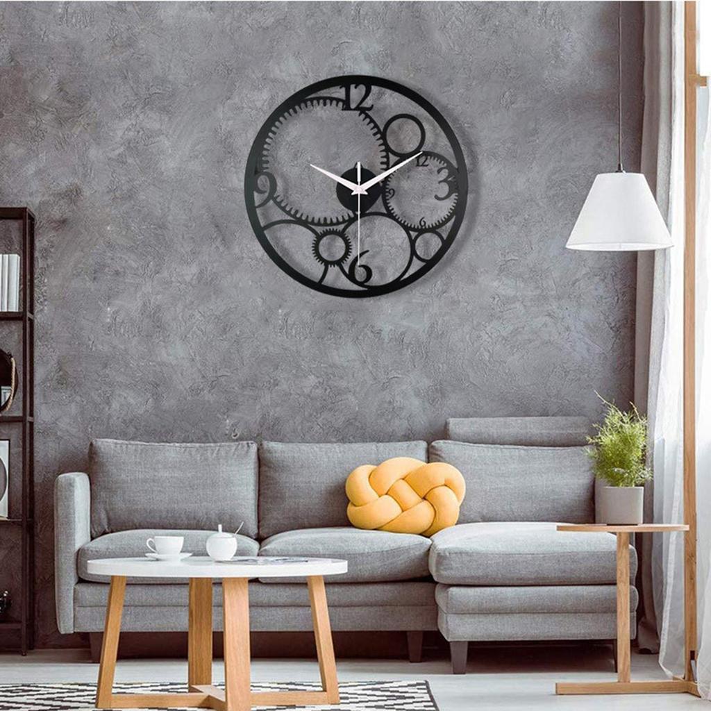 Chic Round Wall Clock Stylish Home Decor Accent for Study Room
