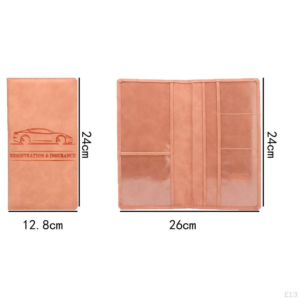 Car Insurance Record Holder, Simple PU Leather Wallet Case for Men And Women, Document Holder