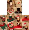 Festive Christmas Santa Toilet Seat Cover Set With Snowman And Reindeer Designs