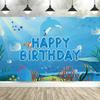Under The Sea Ocean Animal Birthday Banner – Dolphin & Shark Decor, Perfect For Kids' Party & Baby Shower Background-Tapestry