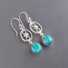 Blue Copper Turquoise Gemstone 925 Sterling Silver Jewelry Handmade Earrings EE-17-38