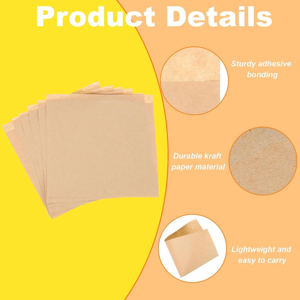 Uxcell Kraft Paper Sandwich X Greaseproof Paper Cookie Paper Snack Bags for Home Bakery and Shop Brown 100-Piece Bags, 5.9 5.9" Bags, Double-Open