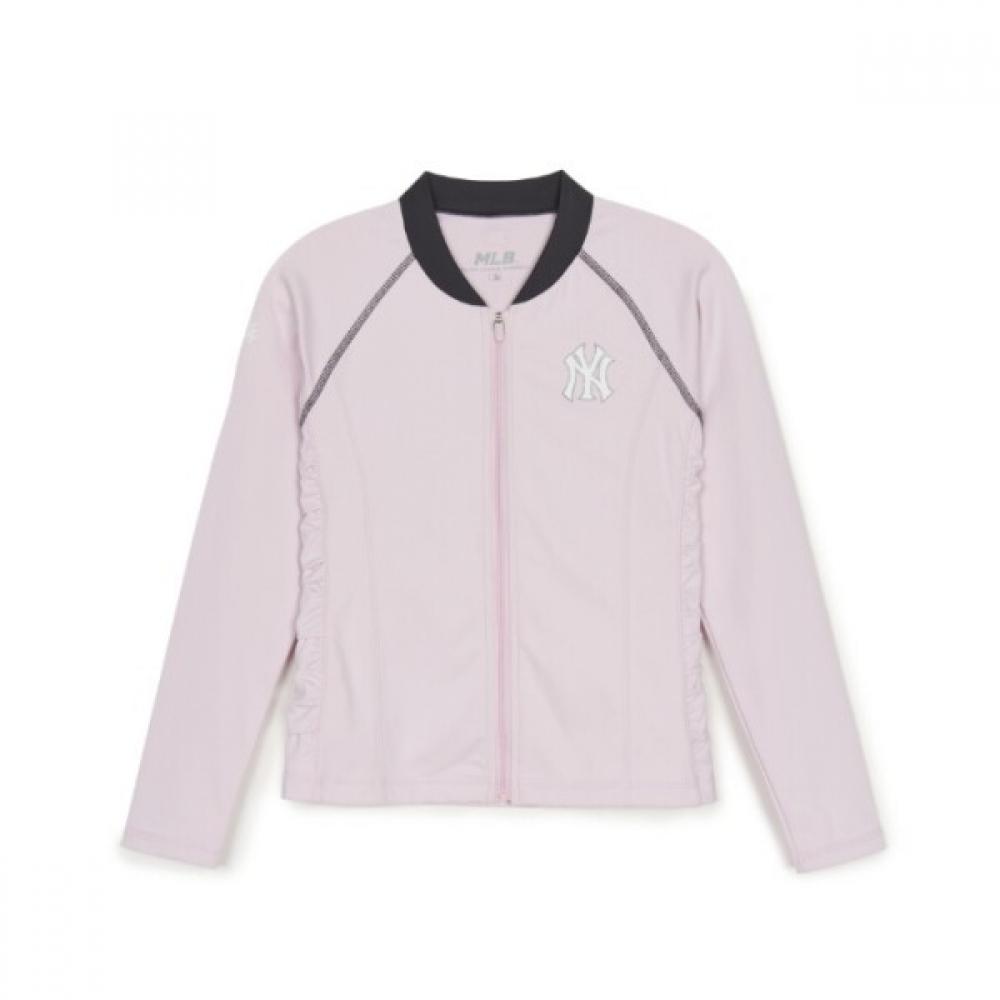 Mlb Kids Varsity Girls Zip Up Rash Guard Set