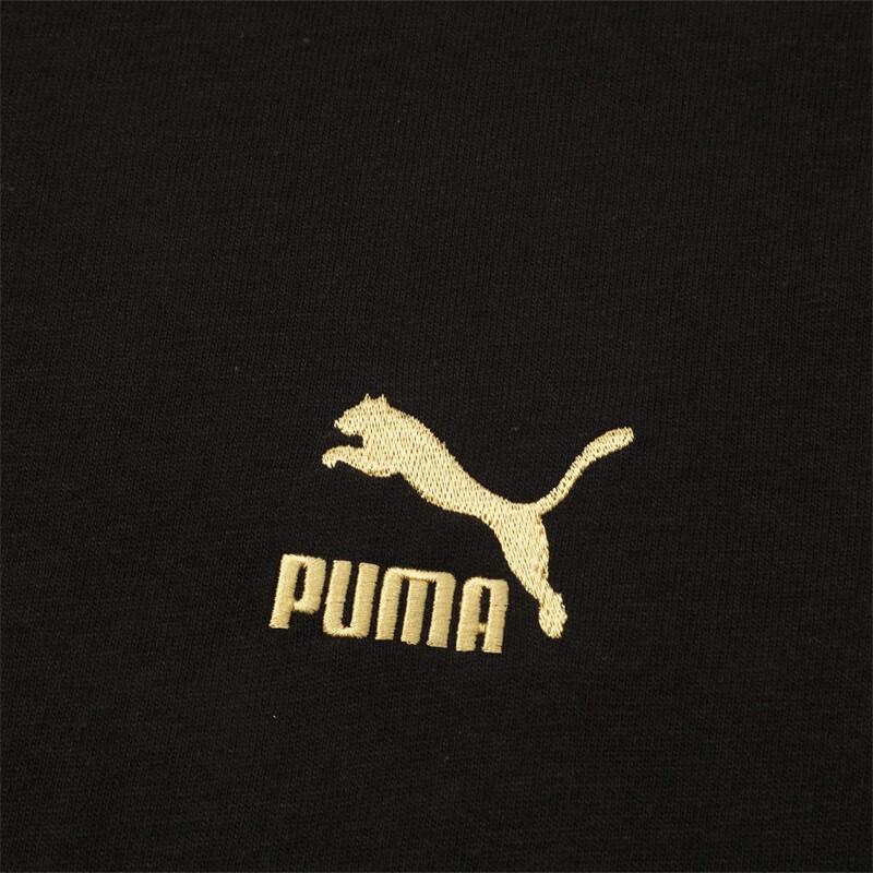 Puma Classics United In Motion T7 Tee Logo Print Casual Color Block Short Sleeve T-Shirt Men Tops Black 629229-01
