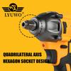 LYUWO Electric Wrench 420NM Brushless Electric Wrench High Torque Air Cannon Heavy Duty Automobile Repair High Power Impact Plat