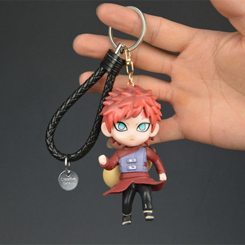 Naruto Anime Figure Keychain Haruno Sakura Hatake Kakashi Gaara Uzumaki Naruto PVC Pendant key Rings Kids Birthday Toy Gift