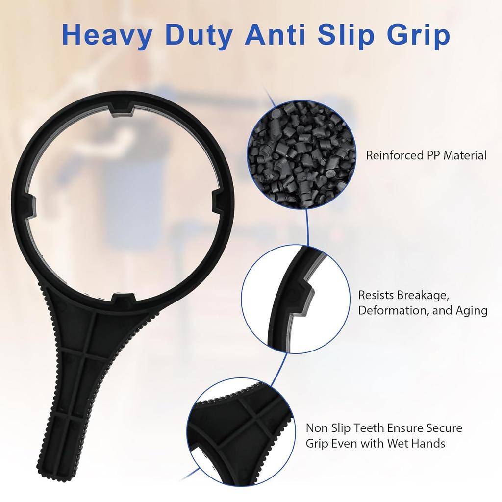 Heavy Duty Water Filter Wrench (6.38" Max Inner Diameter) For Big Blue-Style Filter Housings, Fit For Whole House Water Filter Systems Using 4.5"X