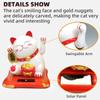 Lucky Fortune Cats Solar Energy Activated Moving Arm Vehicle Desktop Ornament Wealth Symbol Home Decoration