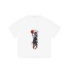 Crewneck T Shirt White Japanese Pagoda Koi Fish Red Moon Art Print Casual Streetwear Unisex Top for Daily Wear and Outings