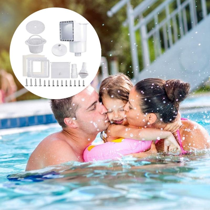 Universal Pool Skimmer Replacement For Above Ground Pools With 1.5 Inch Screw Attachment And Complete Mounting Set B03E