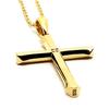 Royal Stag Zest Cross Diamond Necklace for Men and 23K Gold and 925 Sterling Silver Women, (RGP) (Size Small)