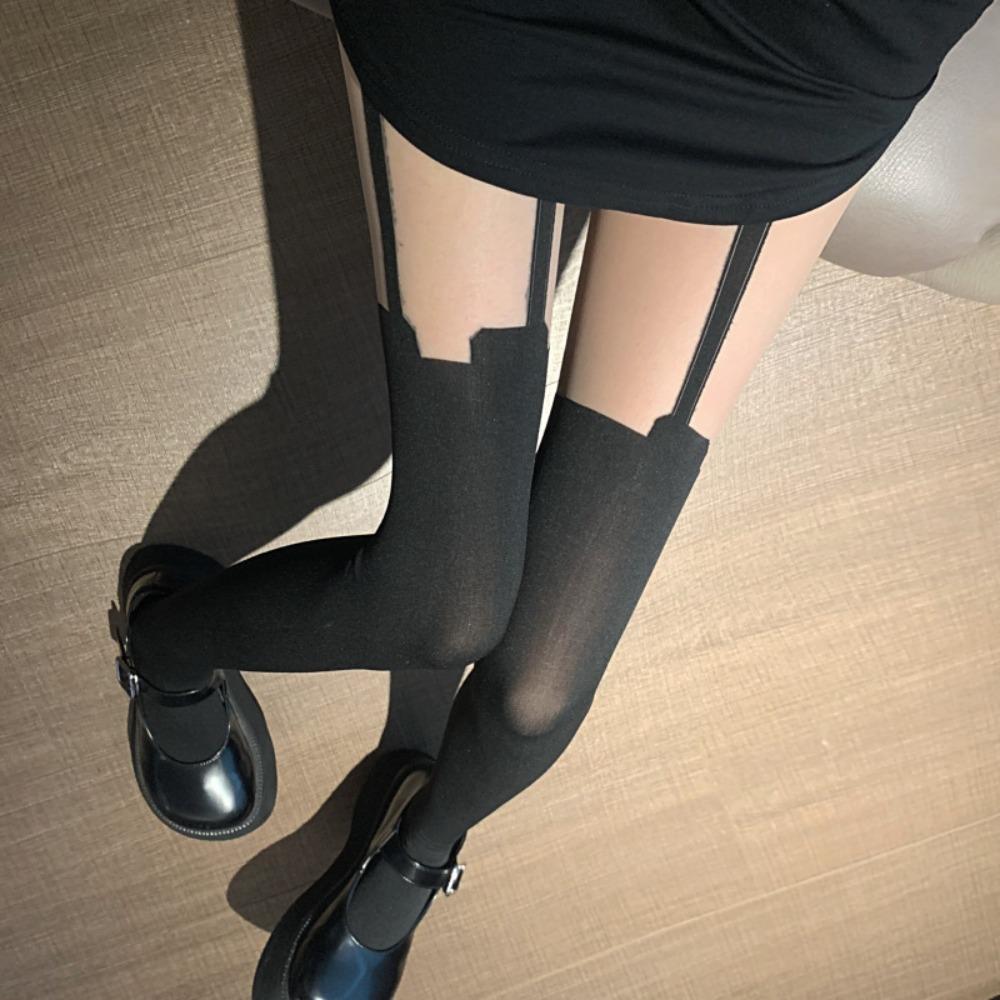 

Бархатные накладные слинги с принтом, женские чулки со звездами, женские колготки, ультратонкие колготки