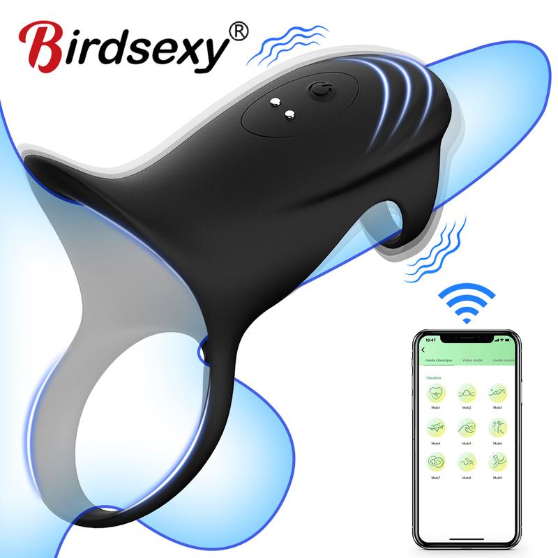 App Control Penis Sleeve Vibrator Ejaculation Delay Cock Ring G Spot Stimulation Couples Adult Sex Toys For Men Women 18+