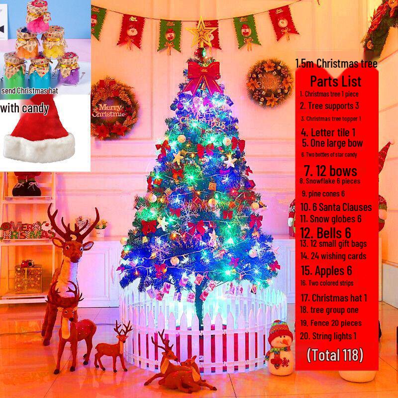 White Christmas Tree Set with 1m, 1.5m, 1.8m Trees - Snow-Decorated Holiday Decor for Home