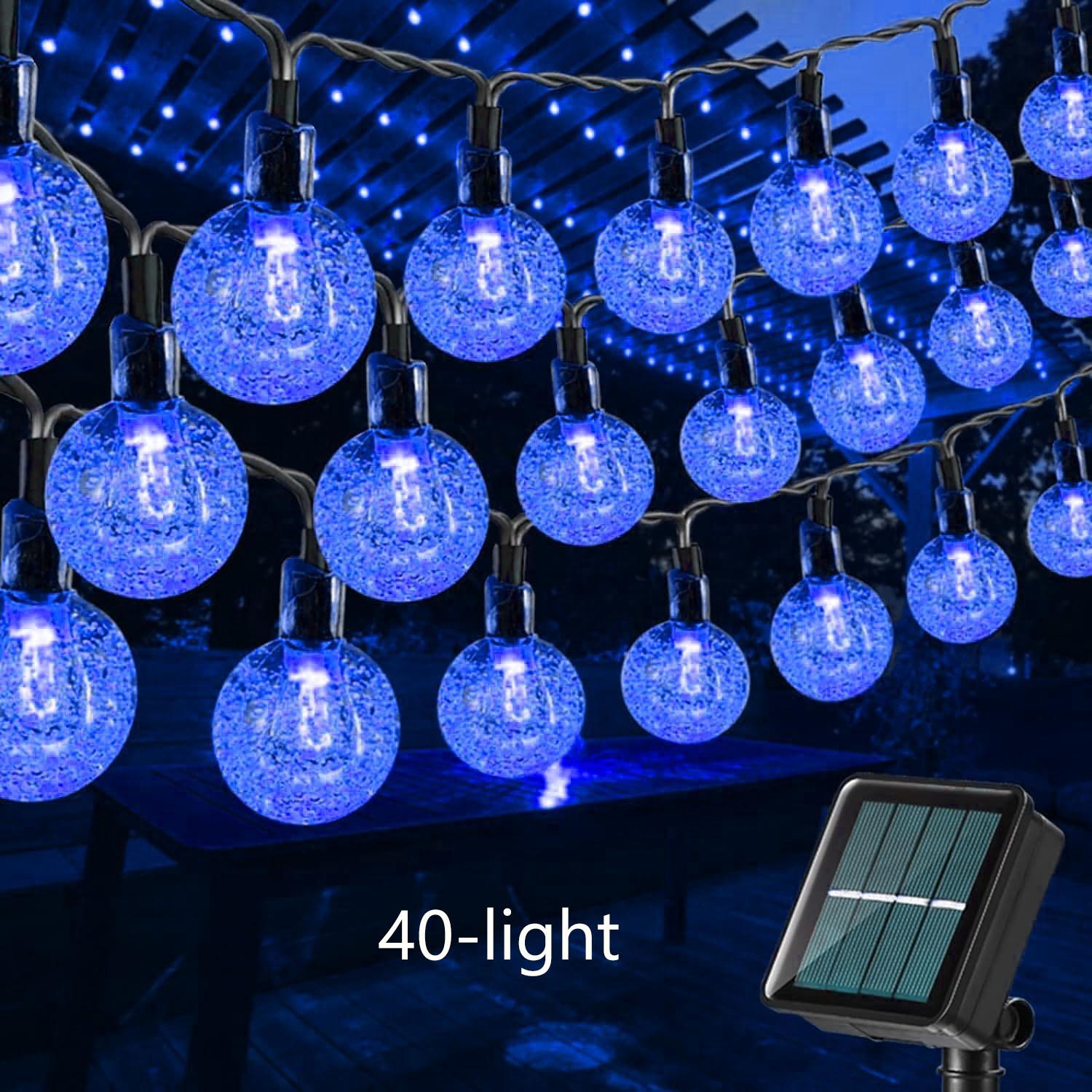 

Solar String Lights Outdoor 40/50/60 LEDs Waterproof Solar Powered Crystal Globe Lights for Garden Party Christmas Decorations