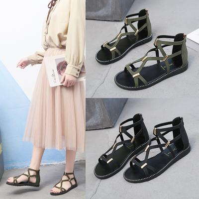 Fashion Strappy Flat Sandals Women Soft-soled Comfortable and Lightweight Soft-soled Sandals Women's Slip-on Shoes Zapatos Mujer Verano
