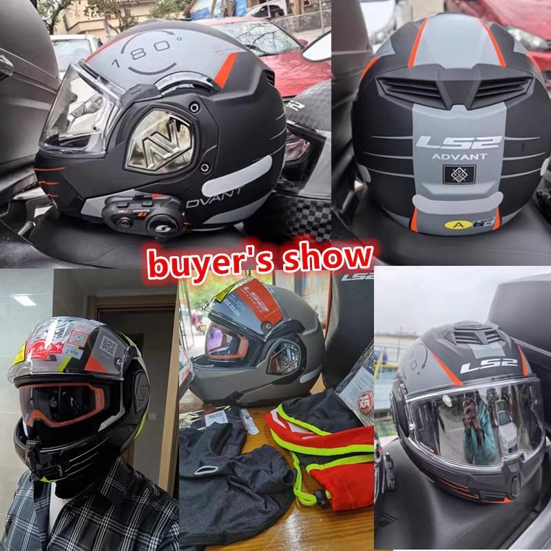 Original LS2 FF906 Advant Full Face 180 Degree Rear Flip Up Motorcycle Modular Double Lens Helmets for Men Women Universal