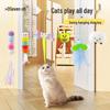 Elastischer Feder-Katzen-Spielzeug mit Glöckchen & Maus zum Aufhängen an der Tür