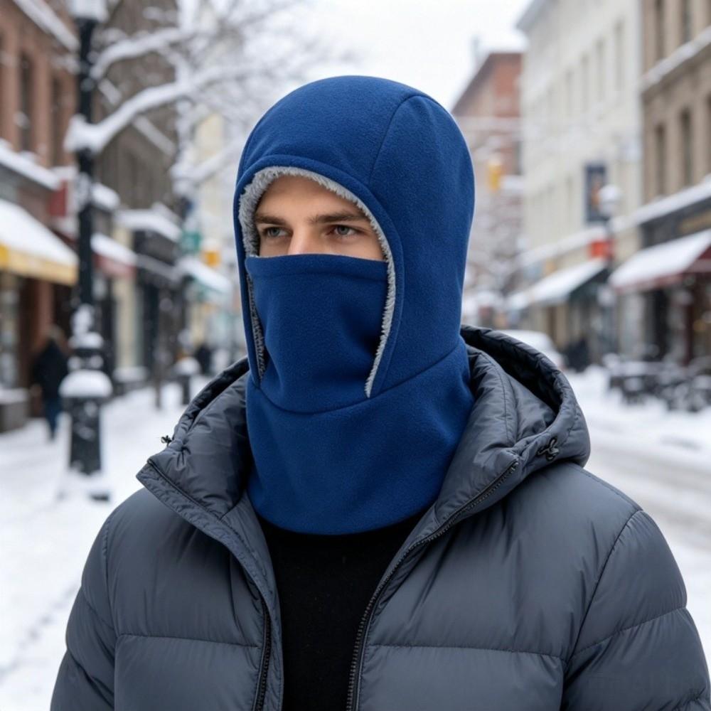 Cold-proof Warm Hood Hat Solid Color Ski Windproof Cap Simple Balaclava Cycling Cap Cold Weather