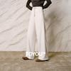 CHUYU Women's Wool-Blend Relaxed Fit Straight-Leg Trousers