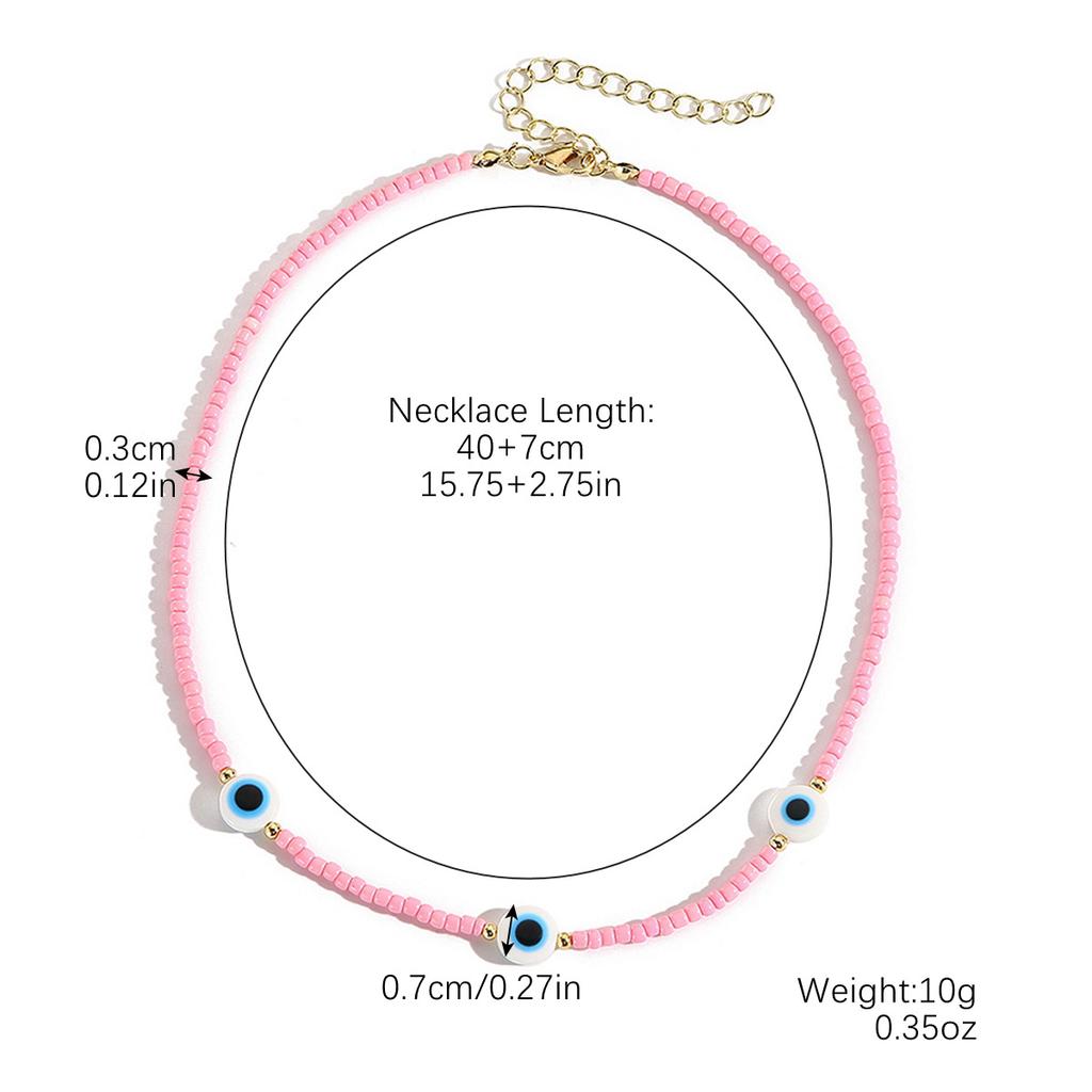 Necklace for Women Jewelry Necklace Fashion Sweet Cool Style Rice Bead Necklace Bohemian Handmade Beaded Necklace Beautiful Elegant Necklace for Her