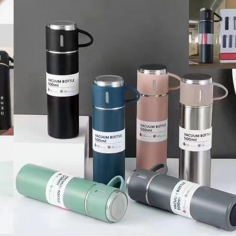 500Ml Stainless Steel Vacuum Flask Gift Office Business Style Thermos Bottle Outdoor Hot Water Thermal Insulation Couple Cup