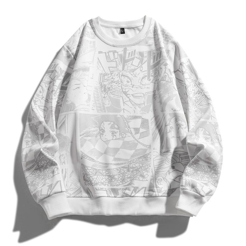 Anime mikina s kapucí pro muže s kapucí na podzim a zimu v nadměrných velikostech