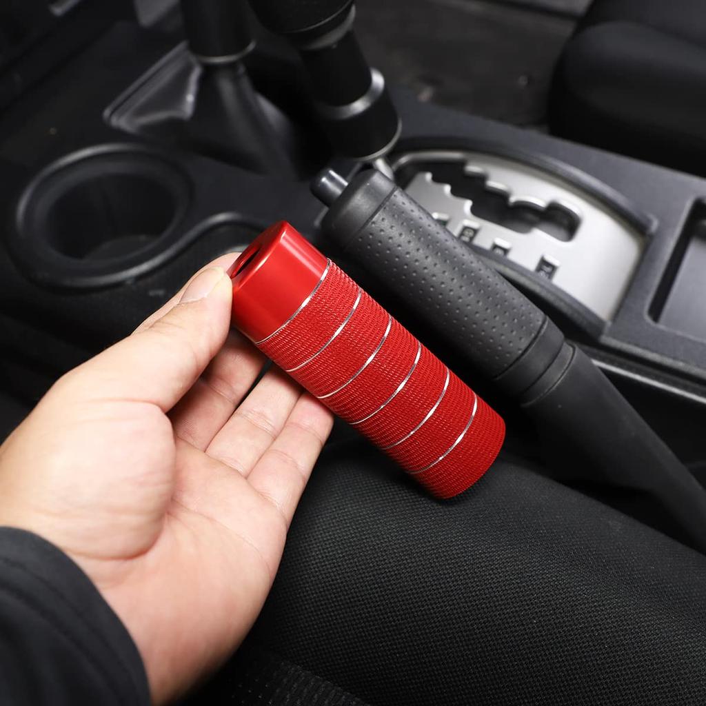 Car Aluminum Alloy Handbrake Handle Handbrake Sleeve for Toyota FJ Cruiser Cover, Protector, 2007-2021 (Red)