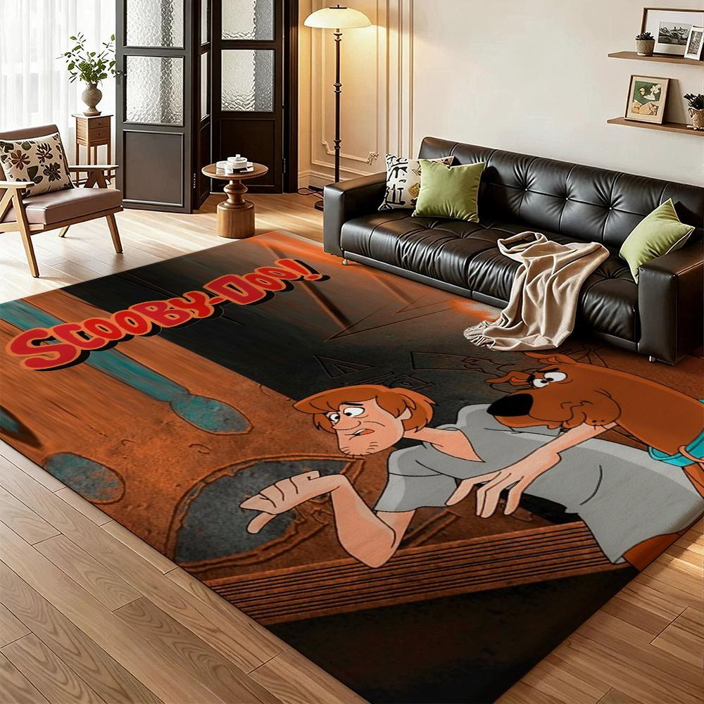 Scoobydoo Mystery Gang Printed Rug Nonslip Easyclean Carpet For Living Room Play Area Hallway Home Party Decor New Year Gift
