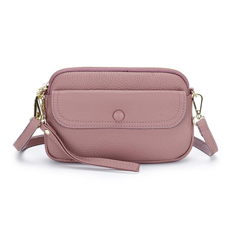 Leather bag women's oblique span summer fashion casual shoulder bag 2025 new model put mobile phone clutch women's bag