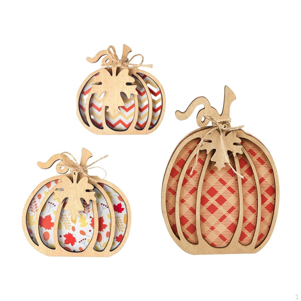 3 Pieces Autumn Pumpkin Decor Table Centerpiece Thanksgiving Decorations Fall for Indoor