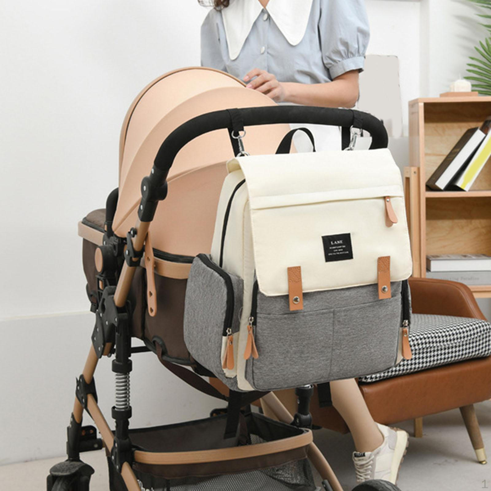 

Сумка для детских подгузников Рюкзак Essentials Travel Stroller Strap Кормление Подгузник для beige and gray