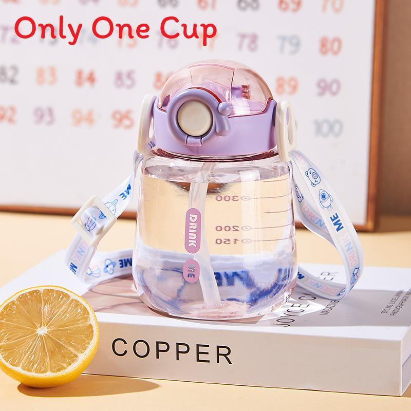 

Kids Plastic Straw Cup With One Click Lid For School And Home Use 500ml фиолетовый