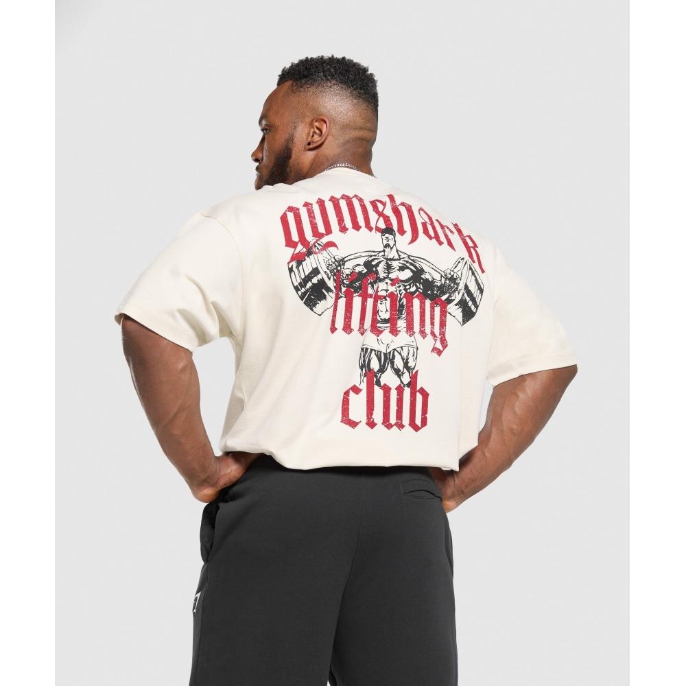 Gymshark LifTing Club T shirT oaT whiTe condiTioning Red A1c8b Wdz1