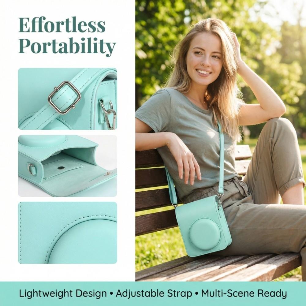 PU Leather Crossbody Storage Bag Protective Cover for Fujifilm Instax Mini 13 Travel