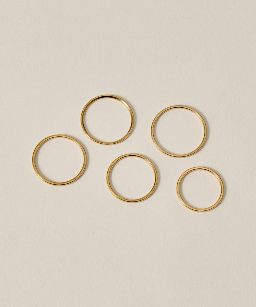 Novice Tokyo Slim Ring 5-Set Thin Ring 5 Set [Stainless] / Gold