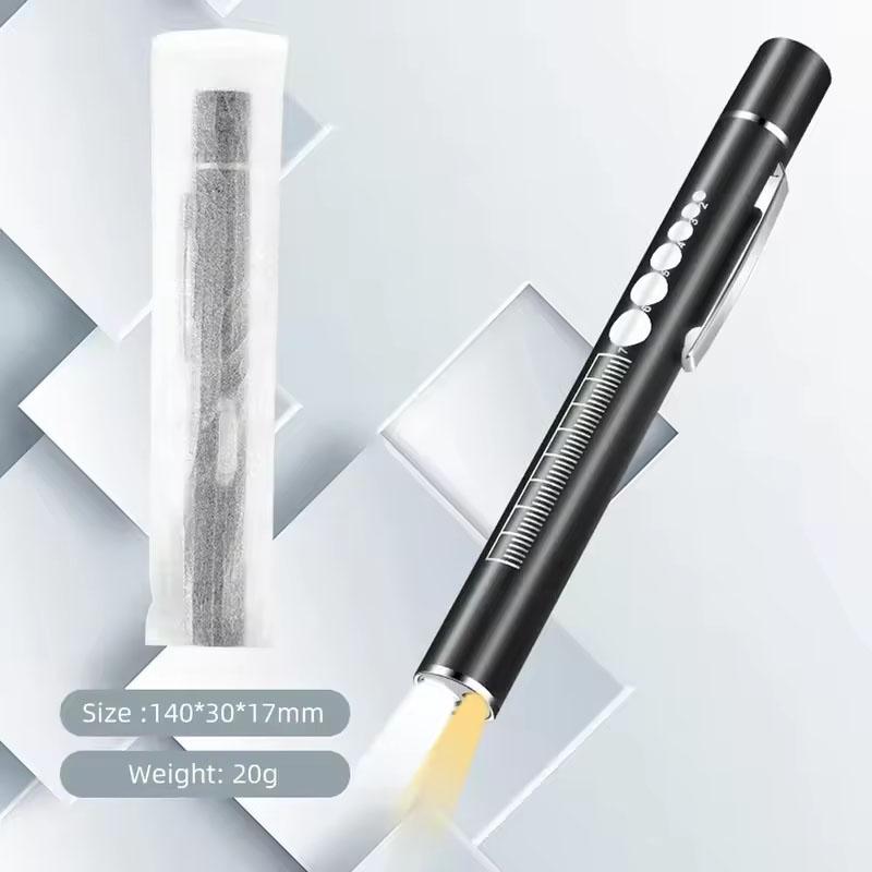 Mini Portable Penlight LED Flashlight Oral Pupil Medical Handy USB Rechargeable Stainless Steel Torch Light Outdoor Fishing Tool
