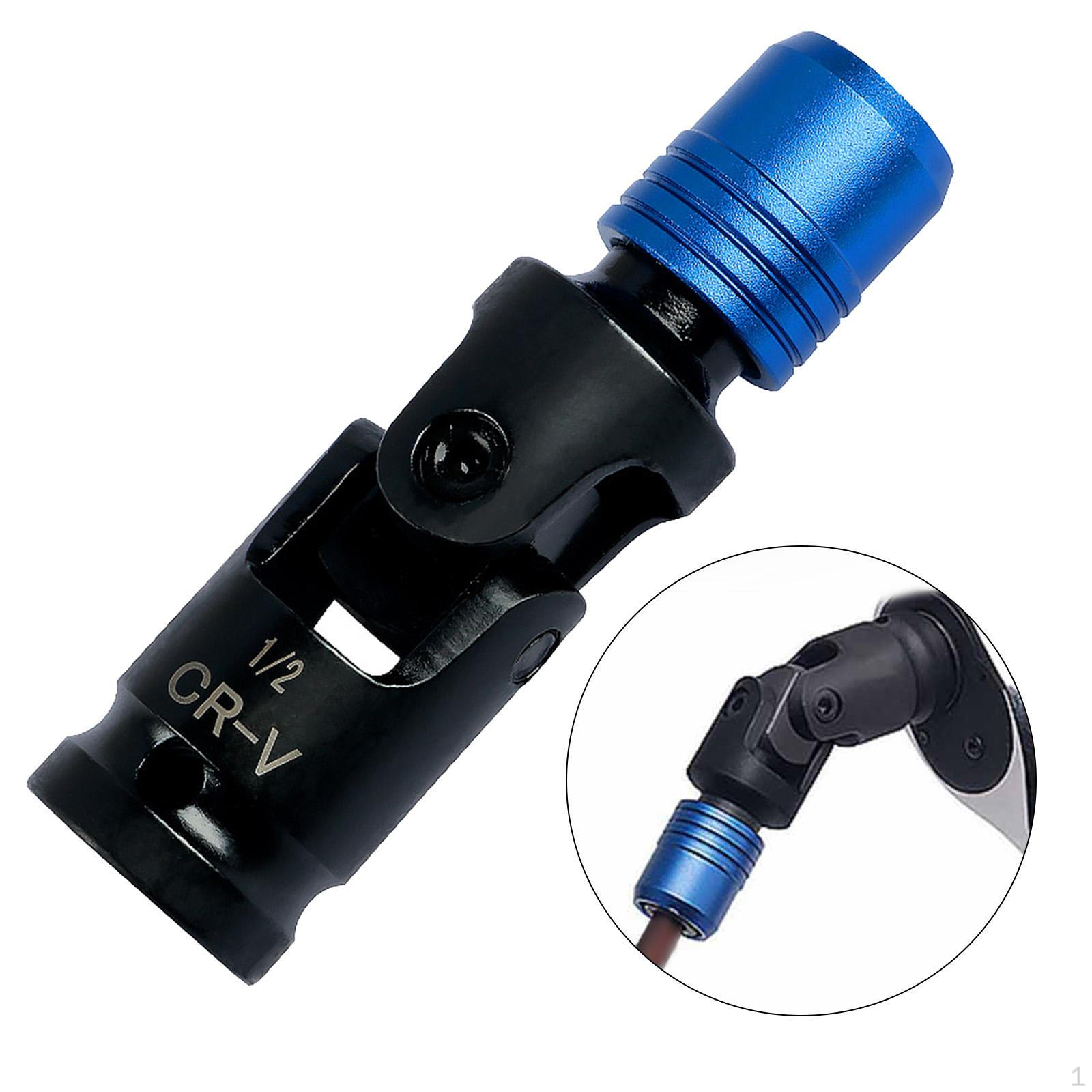 

Electric Wrench Adapter Universal Joint 1/2 inch Square Drive to 1/4 Hex Shank Alloy