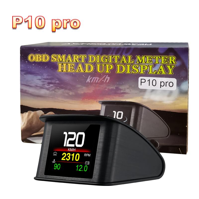 P10/P10-PRO Car Head Up Display OBD2 Smart Digital Dashboard Head Up Display Mileage OBD Driving Computer Temperature Gauge