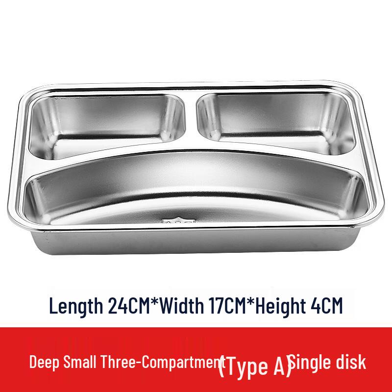 LIJIA FITMENT LJ Stainless Steel 3-Compartment Deep Meal Plate