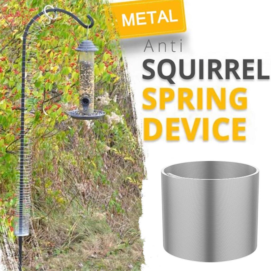 Squirrel Proof Spring Device Metal Squirrel Baffle Hanging Compression Outdoors Spring For Feeder Station Wrap Around Protection
