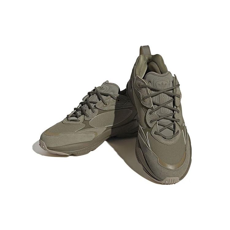 adidas Originals Ozweego Rutschfest Langlebig Leicht Low Top Lifestyle Freizeitschuhe Herren Sneaker Grün Grau GY9944