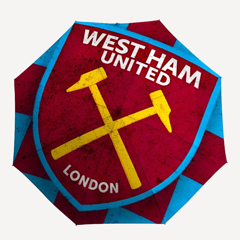 West Ham United, London Automatic Opening and Closing, 8 Rib Structure Portable Umbrella, Suitable for Men and Women In All Seasons  Perfect