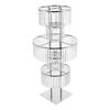 Silver Crystal Vases for Centerpieces, 47.2in Metal Pedestal Stands for Table Chandelier Centerpiece Wedding, 5 Tier Round