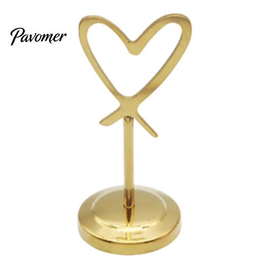 Desktop Photo Display Stands Hollow Heart Table Number Holder, Love Place Card Stand, Metal Seat Holders Clip for Photos, Food Signs, Memo Notes,