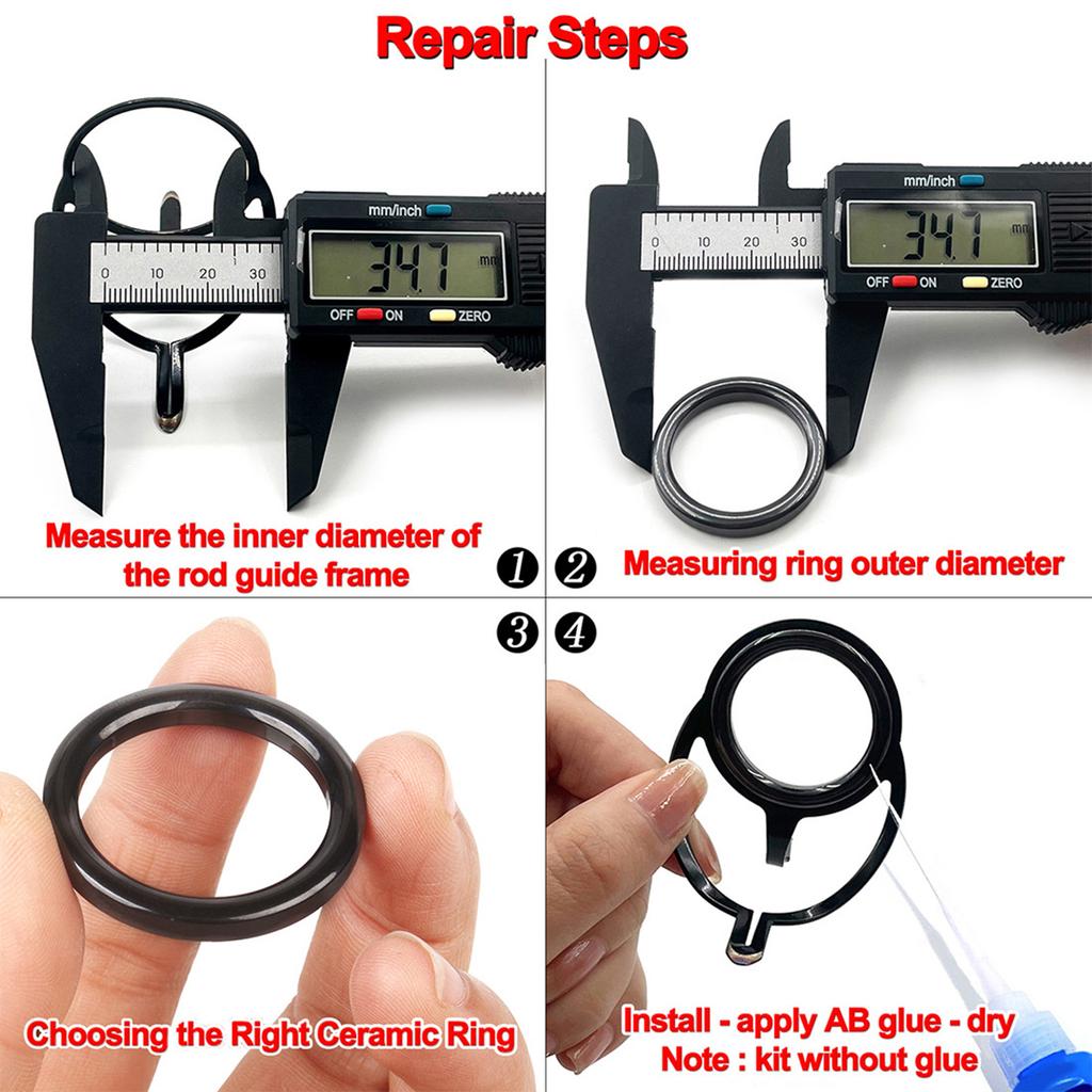 Fishing Rod Ceramic Guide Ring Repair Kit 40PCS Universal Reusable Saltwater Freshwater Fishing Accessories